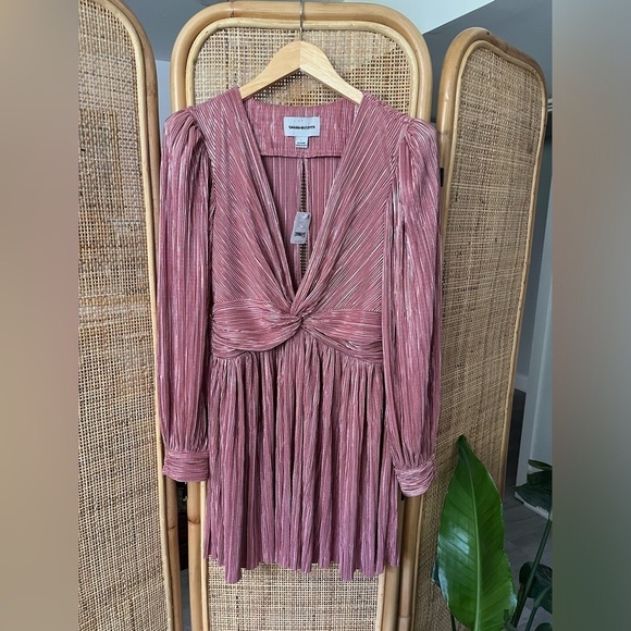 Sabina Musayev Golda Pleated Mini Dress in Rose Gold - Picture 7 of 14